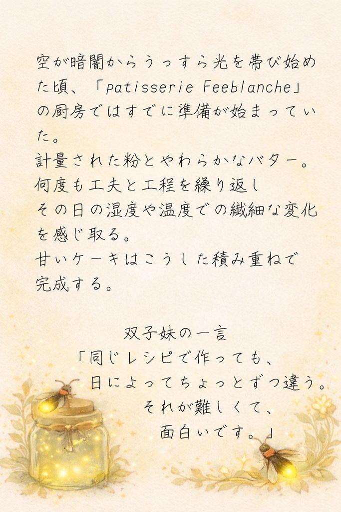 ほたる町コレクション No.010「甘いケーキの奥にあるもの」|絵本風イラストセット