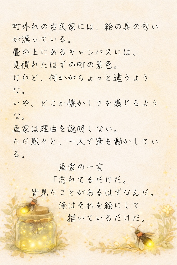 ほたる町コレクション No.020「日常に混ざる不思議を描く人」|絵本風イラストセット