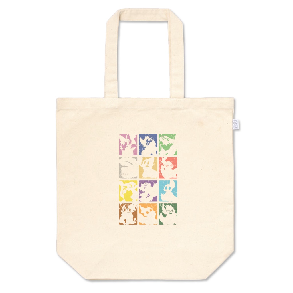 いろんなけだまのカラフルトートバッグ(M)