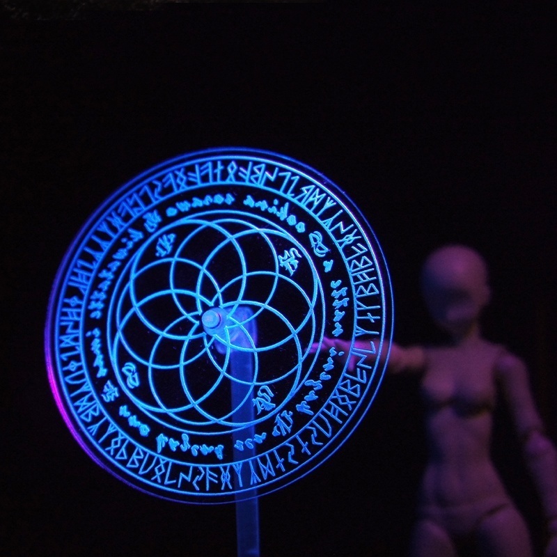 ブラックライトで輝く魔法陣 ~アクリル樹脂製プレート~ 雷光魔法