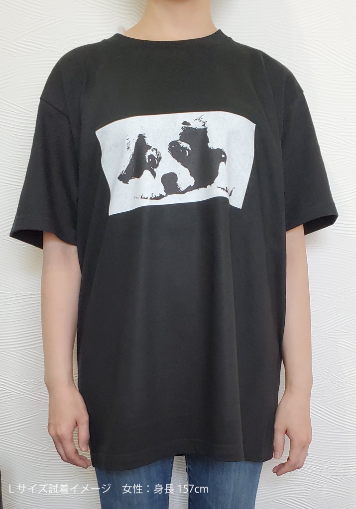 【ロゴあり】こむぎさんのシルエット ブラックT