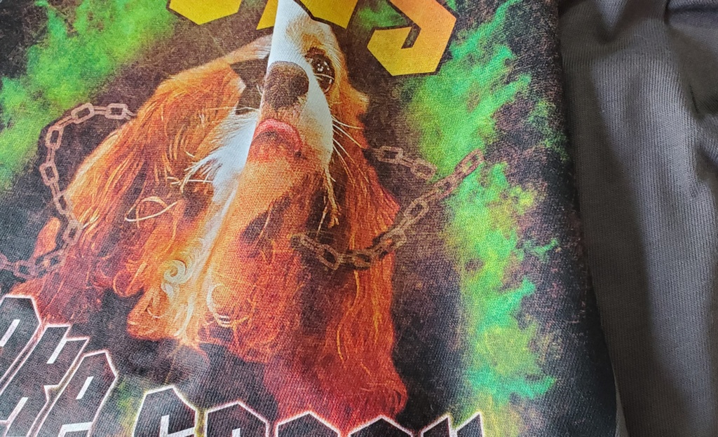 こむぎさんのロックTシャツ【チャコール】