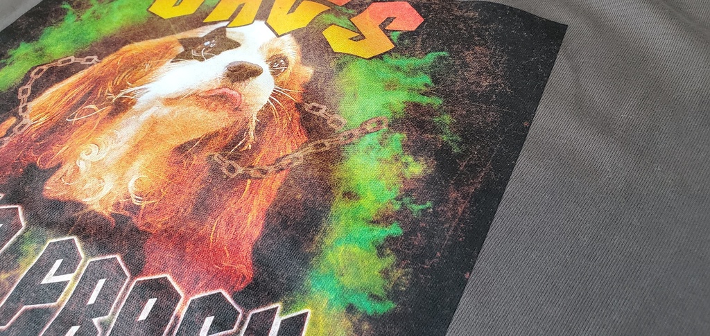 こむぎさんのロックTシャツ【チャコール】