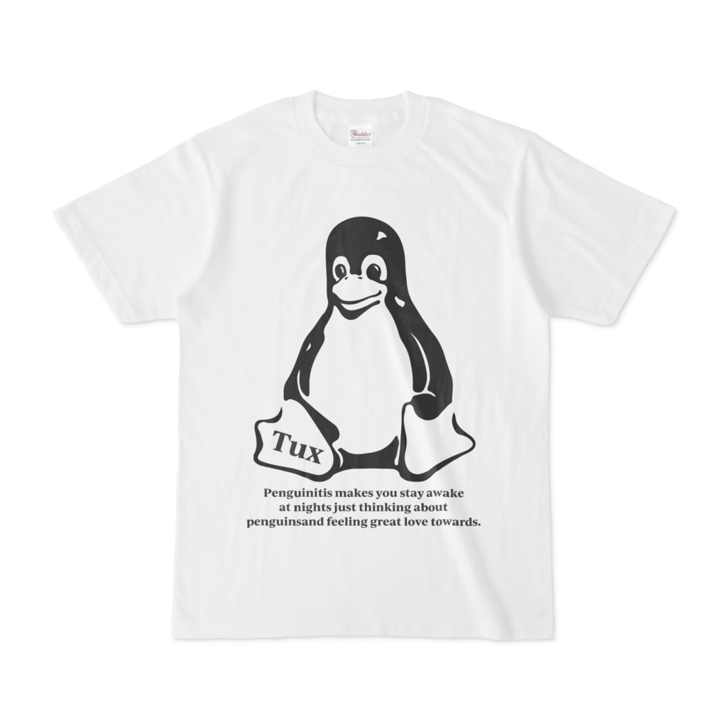 LinuxマスコットTシャツ-白