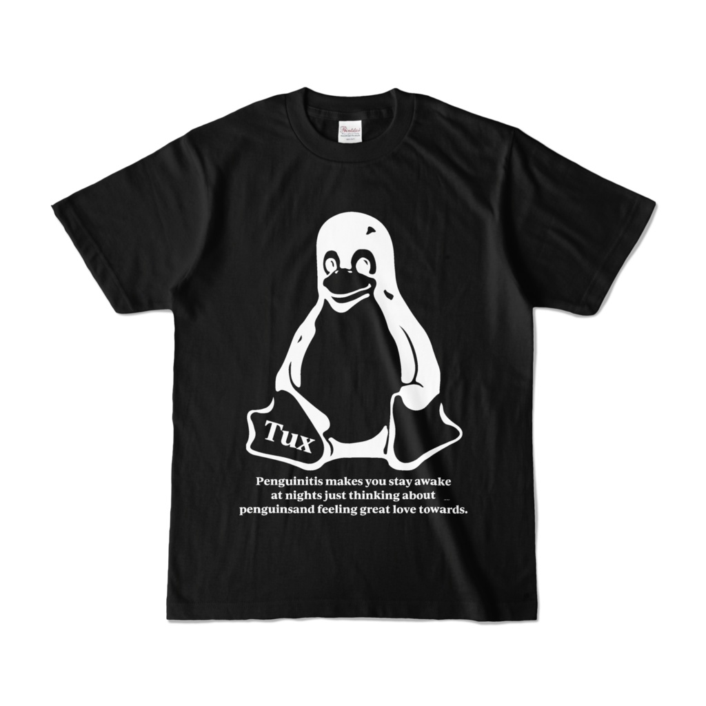 LinuxマスコットTシャツ-黒