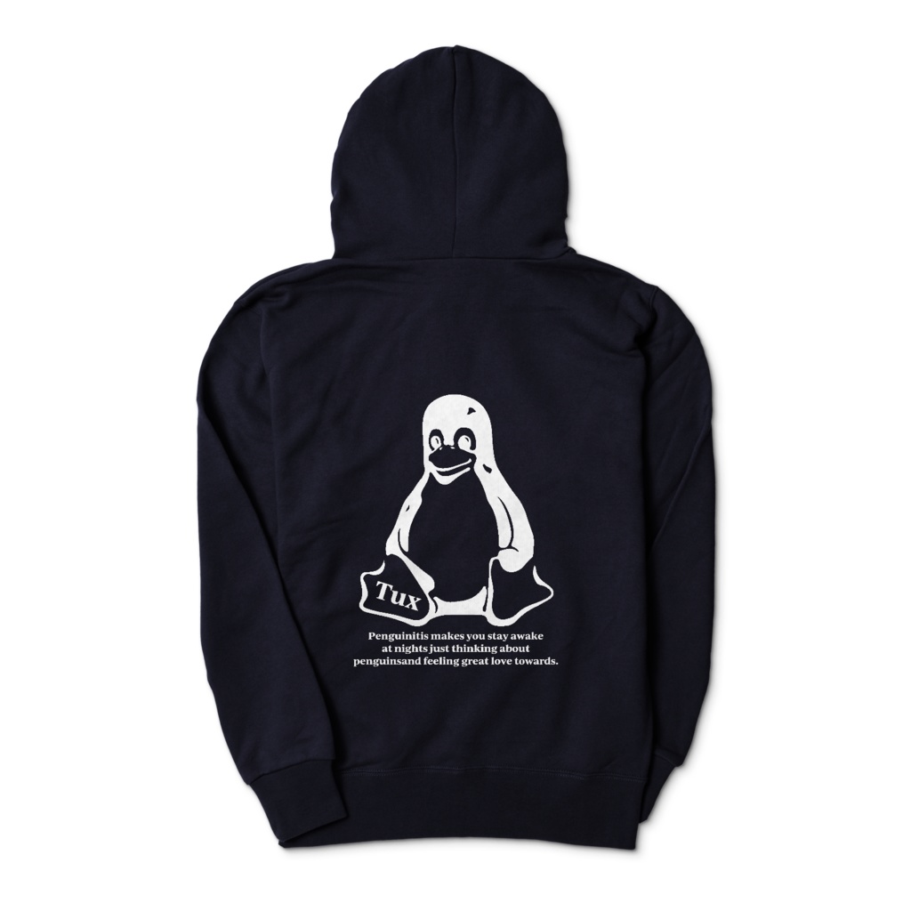 Linuxマスコットジップパーカー 紺