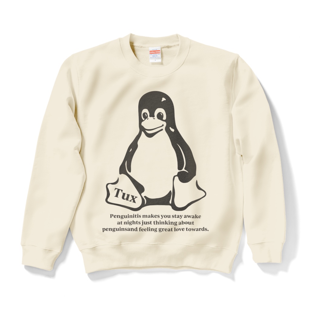 Linuxマスコットスウェット 白