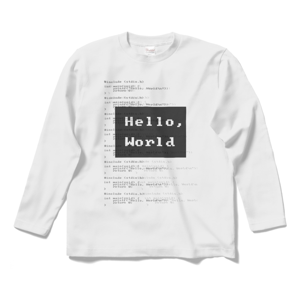 HelloWorld 長袖シャツ(白地)