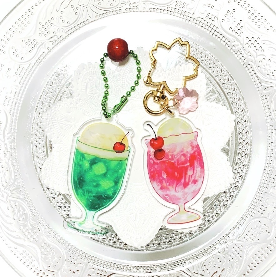 さくらのクリームソーダ アクリルキーホルダー