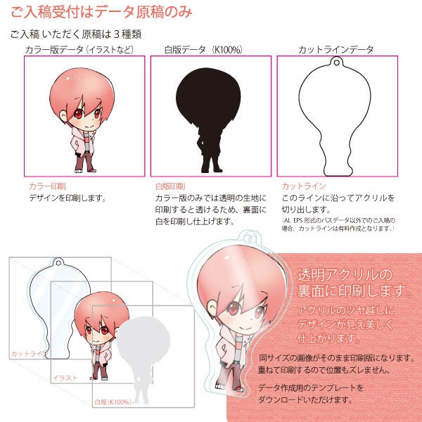 入稿用テンプレートデータ/小ロット印刷グッズ作成『入稿用テンプレート』