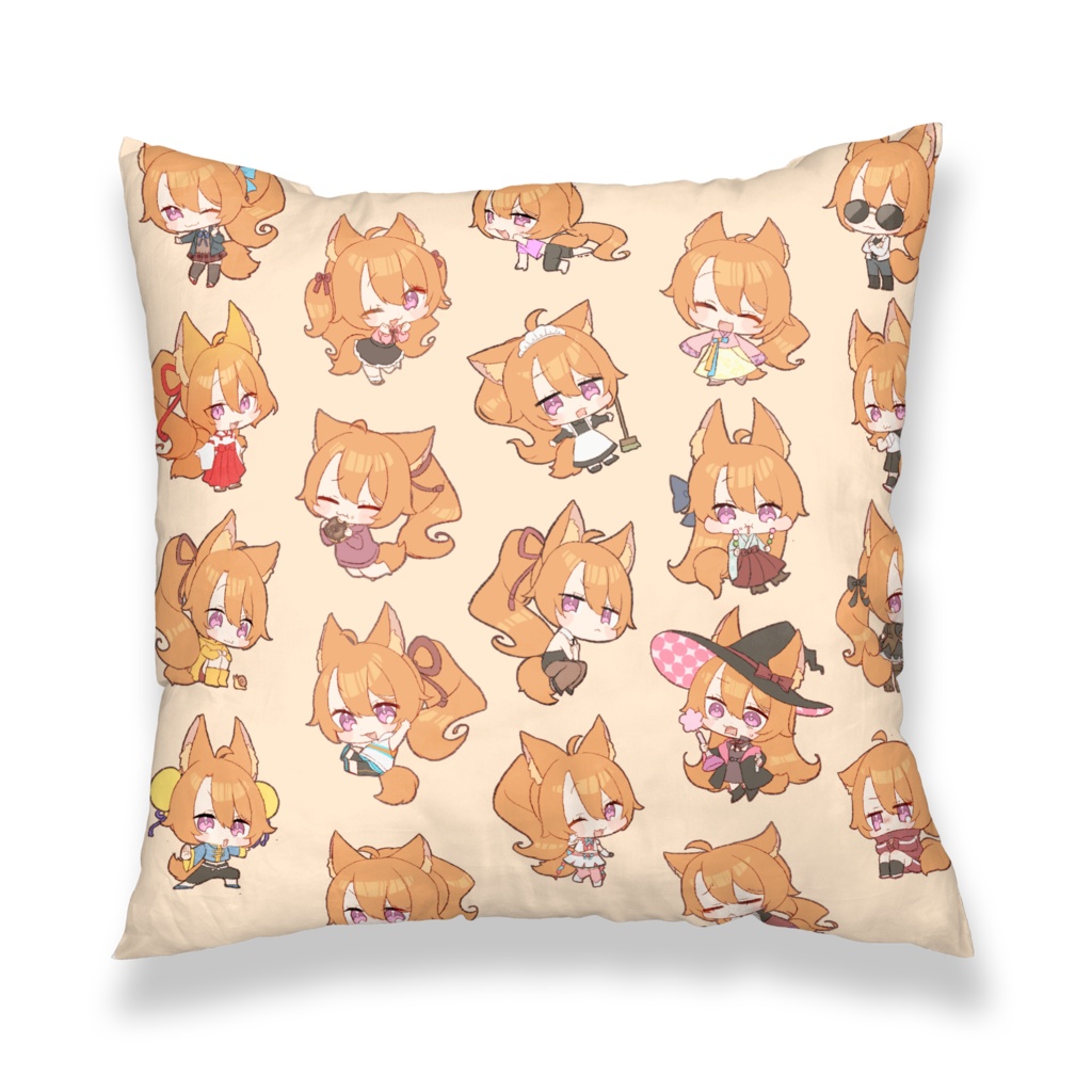 ミニわんこのクッションカバー(橙)