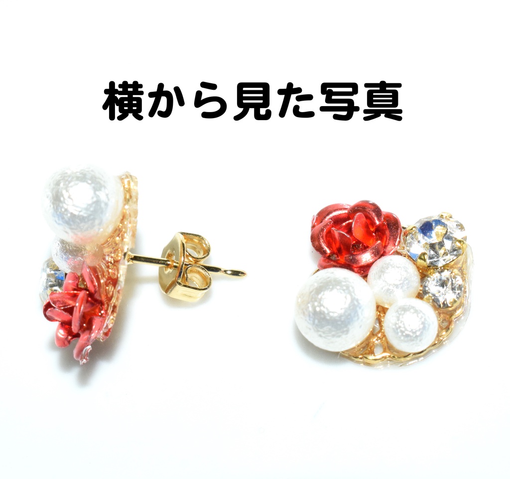 DC*パールとローズのビジューピアス/イヤリング