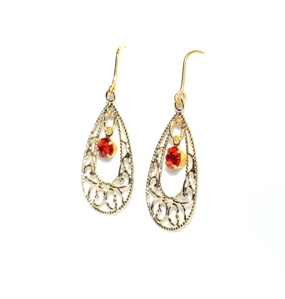 DC*ガラスチャームのデザインピアス