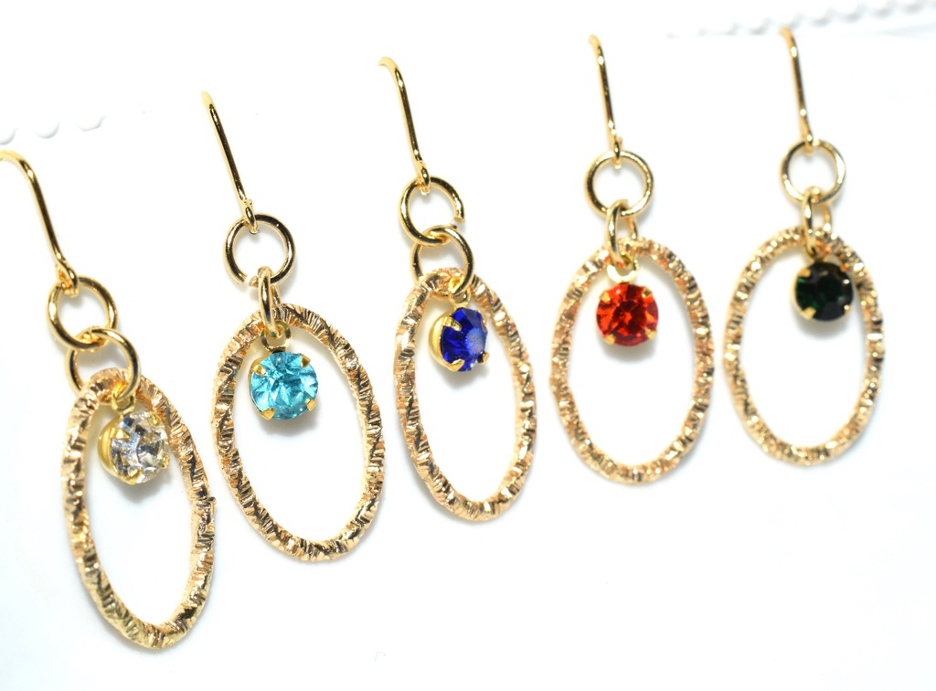 DC*ガラスチャームとフレームのデザインピアス