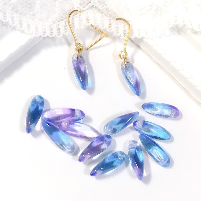 冬の妖精の羽ピアス