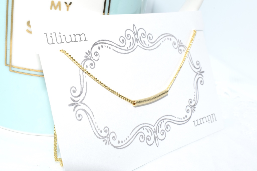 再販/感謝企画①マットゴールドのデザインネックレス