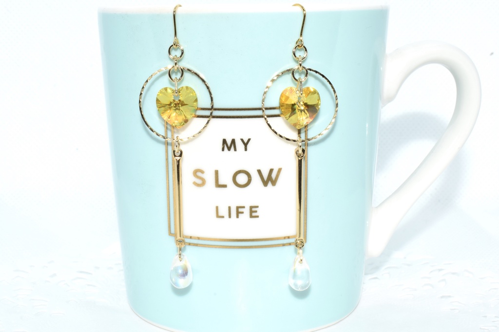 再販/鬼滅*善逸 スワロハートピアス(ノンホール可)