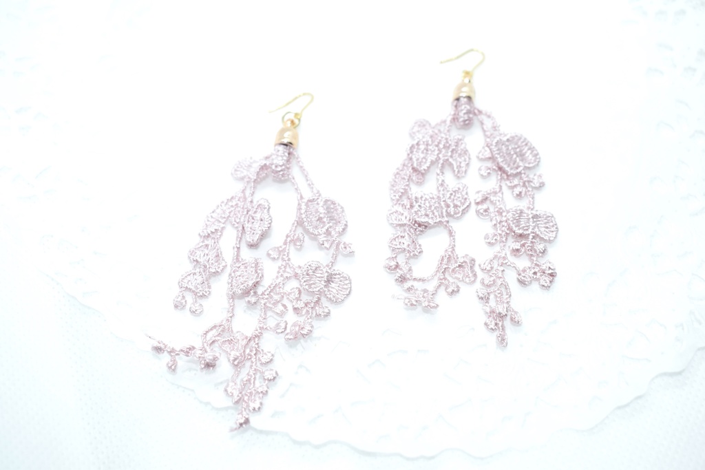 鬼滅*藤のタッセルピアス・ノンホールピアス