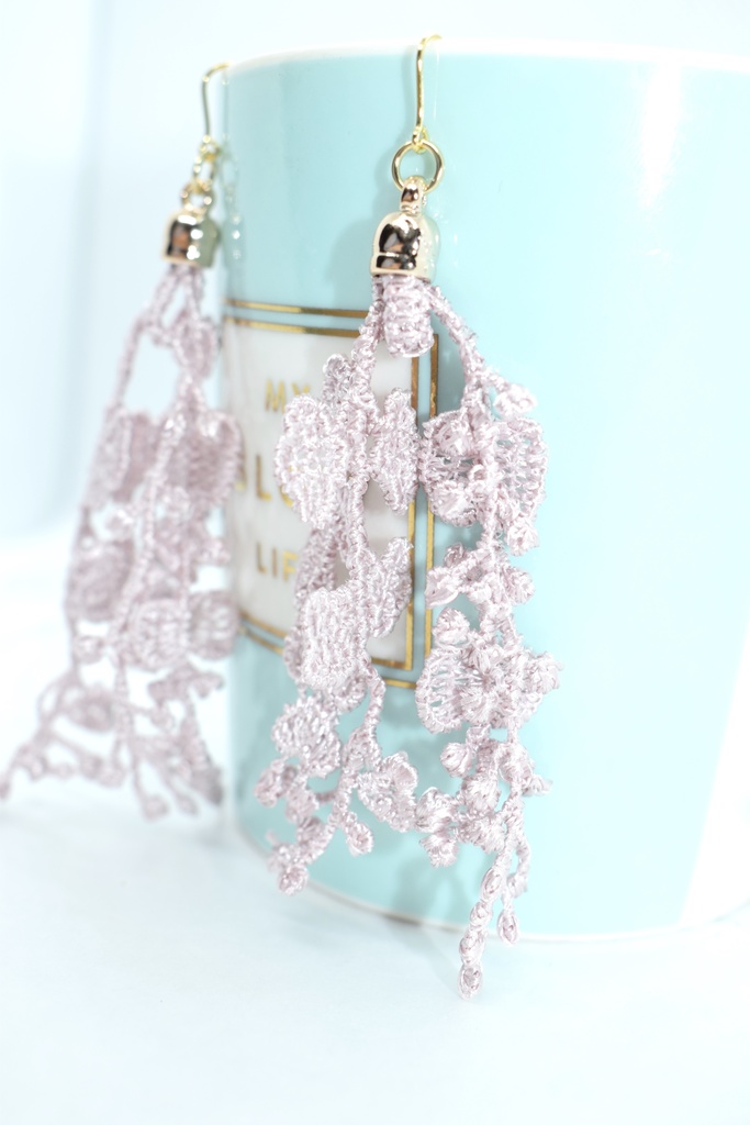 鬼滅*藤のタッセルピアス・ノンホールピアス