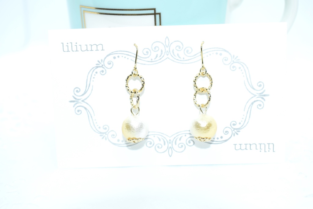 再販/鬼滅*善逸 コットンパールピアス