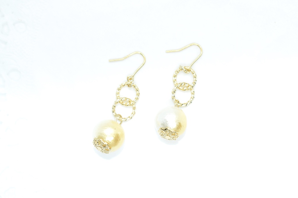 再販/鬼滅*善逸 コットンパールピアス