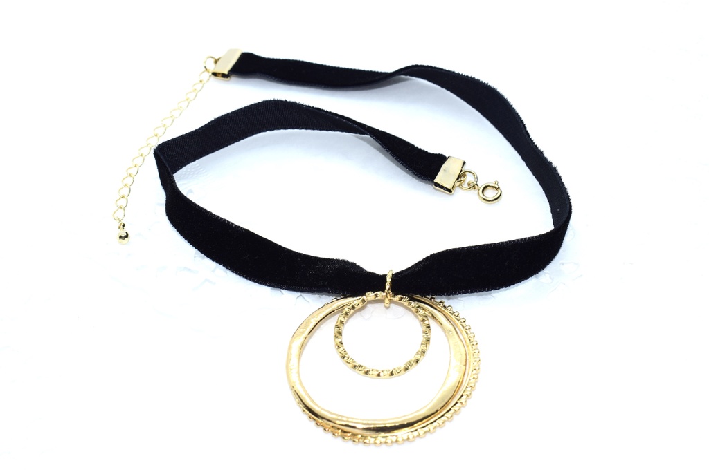 ベロアチョーカー【3連サークル】