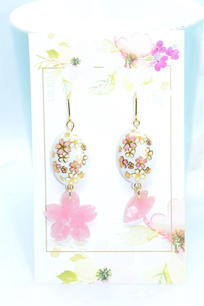 桜ピアス【ホワイト】