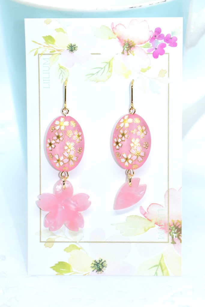 桜ピアス【ピンク】
