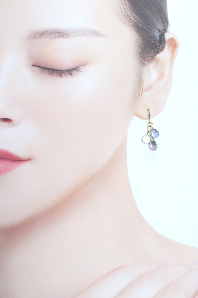 再販/お花の雫ピアス【ライトパープル】