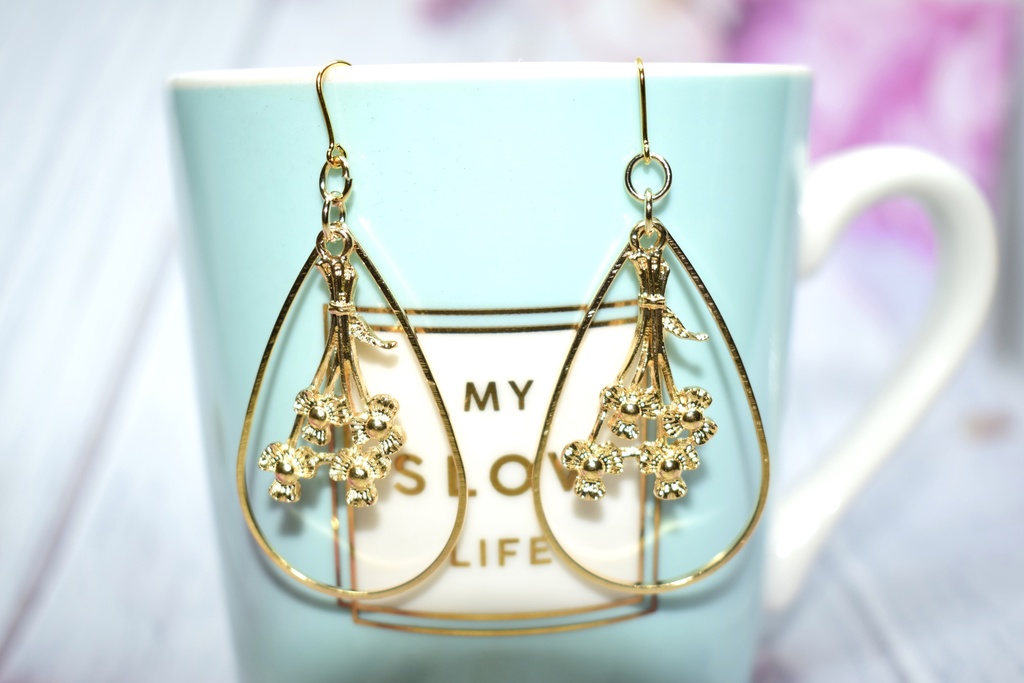 フラワーブーケピアス