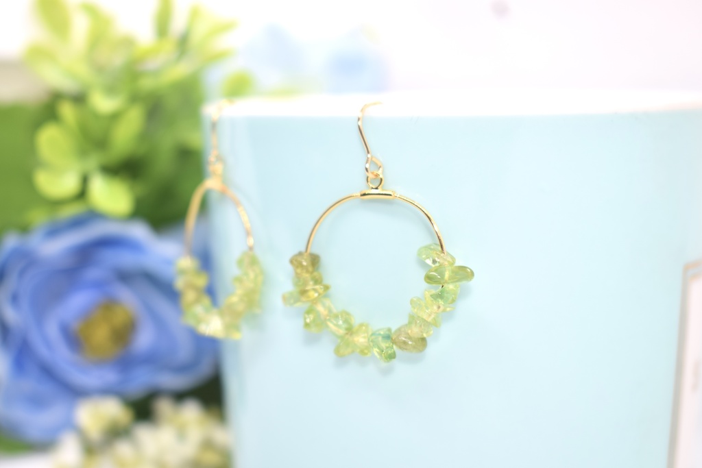 3年*ペリドットフープピアス
