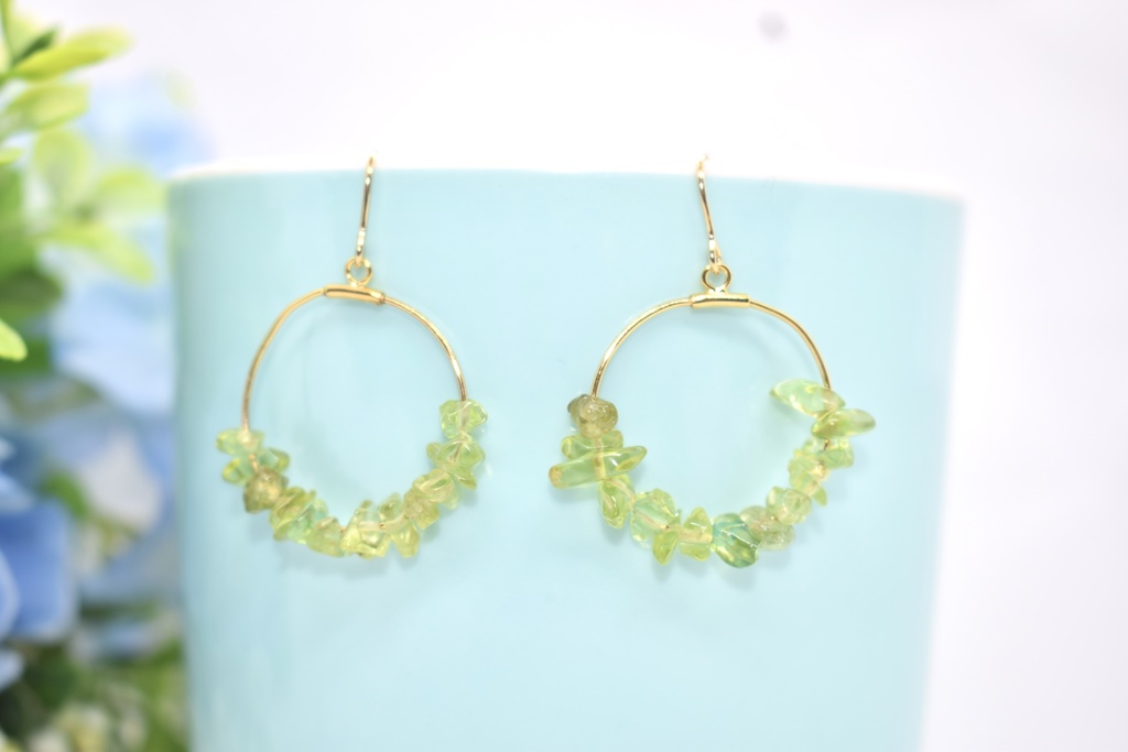 3年*ペリドットフープピアス