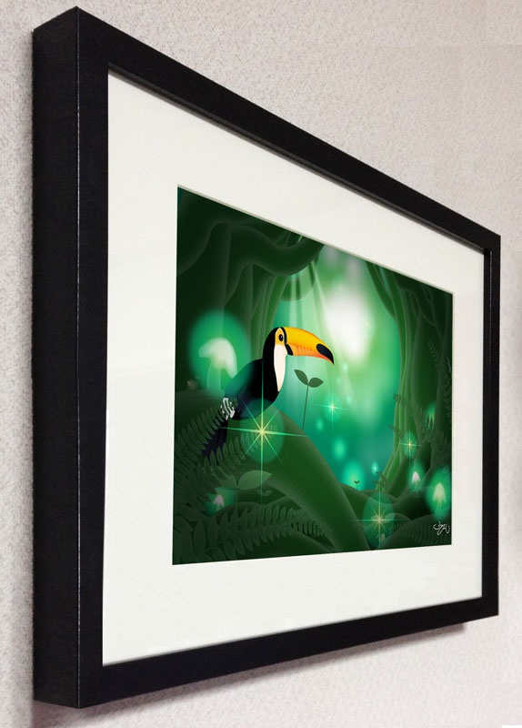 額入りイラスト141-緑の楽園