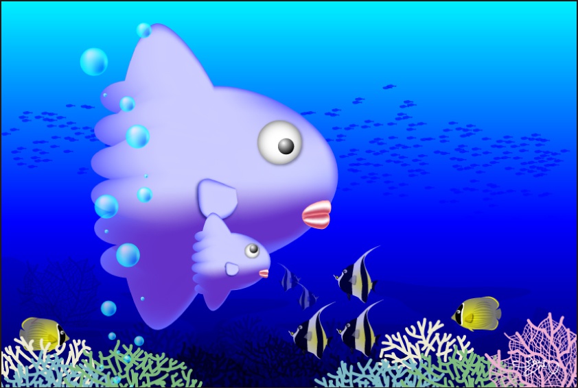 ポストカード002　旅するマンボウ