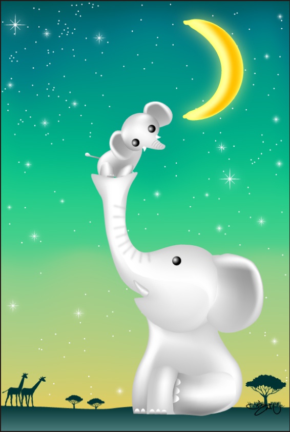 ポストカード009　バナナムーン