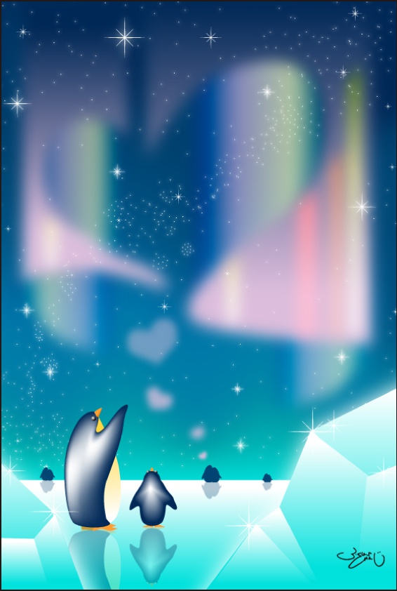ポストカード018　Loveオーロラ