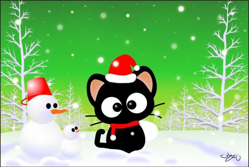 ポストカード030　サンタになったりっちー君