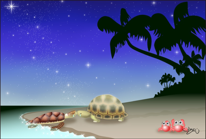 ポストカード035 波打ち際の恋