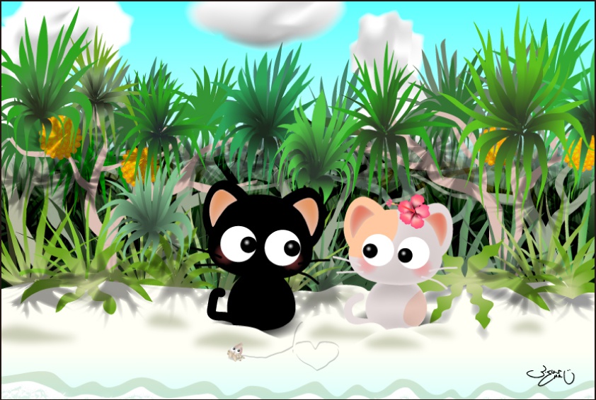 ポストカード043　南の島のりっちー君