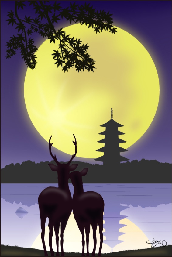 ポストカード047　古都静月（ことしづき）