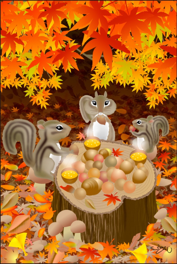 ポストカード050　秋色ランチ