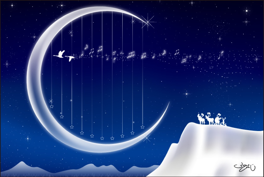 ポストカード058　Moon Harp