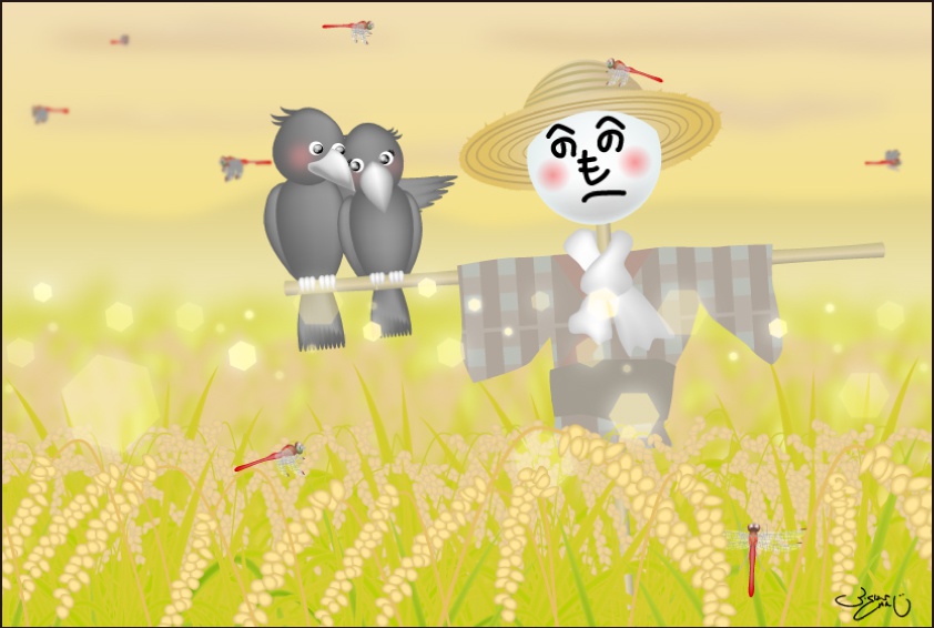 ポストカード075　へのへのもへじの見守る恋