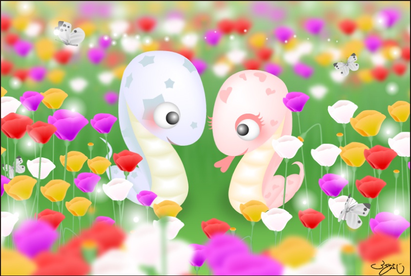 ポストカード087　Love Snake