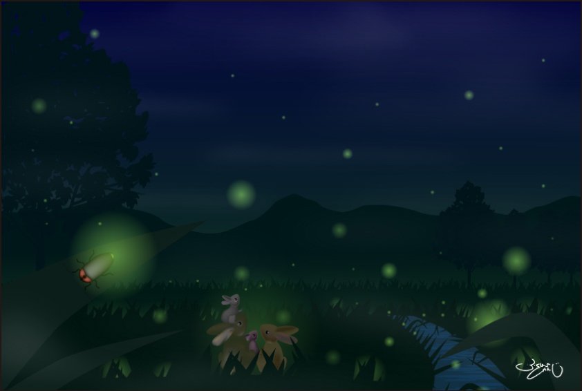 ポストカード091　夏夜の雪灯