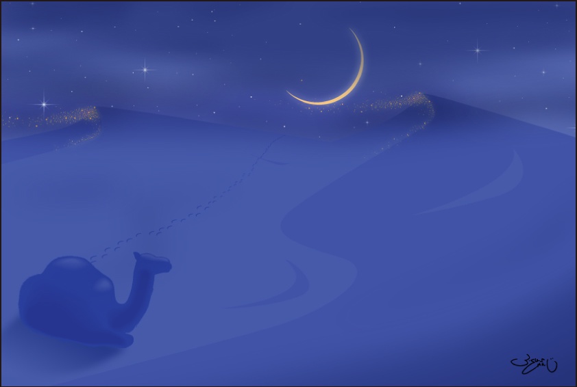 ポストカード111 風と月と砂のアンサンブル