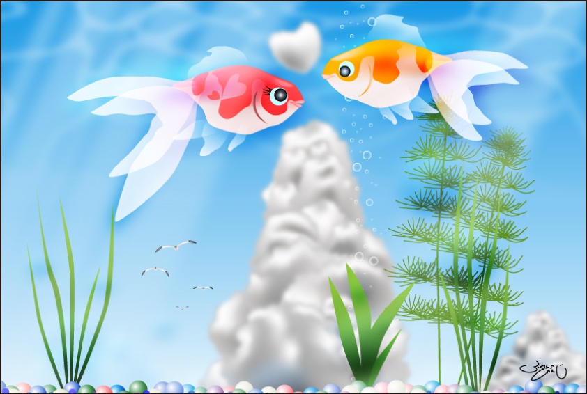 ポストカード116　夏空と揺れる恋心