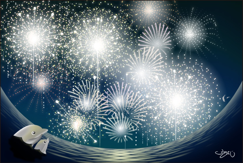 ポストカード118　夏色花火