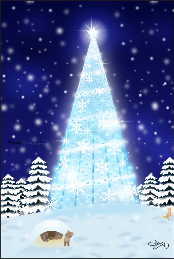 ポストカード139　Blue Light Christmas