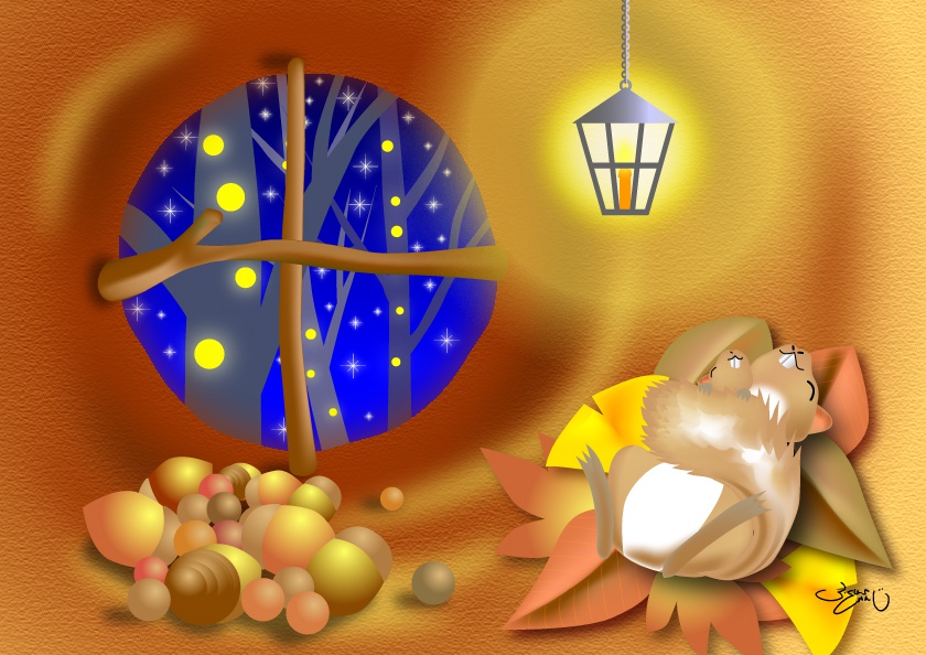 A4イラスト006　リスマンション